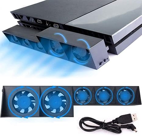 Linkhood Cooling Fan for PS4, USB External Cooler 5 Fan Turbo Temperature Control Cooling...
