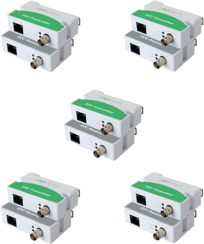 LINOVISION POE Over Coax EOC Converter IP Over Coax Max 3000ft Power and Data Transmission...
