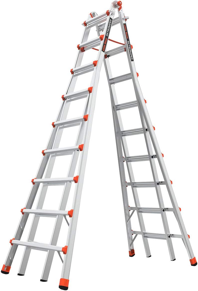 Little Giant Ladders Skyscraper M17, Adjustable Step Ladder, 9–17 Ft, Aluminum, 300 lb...