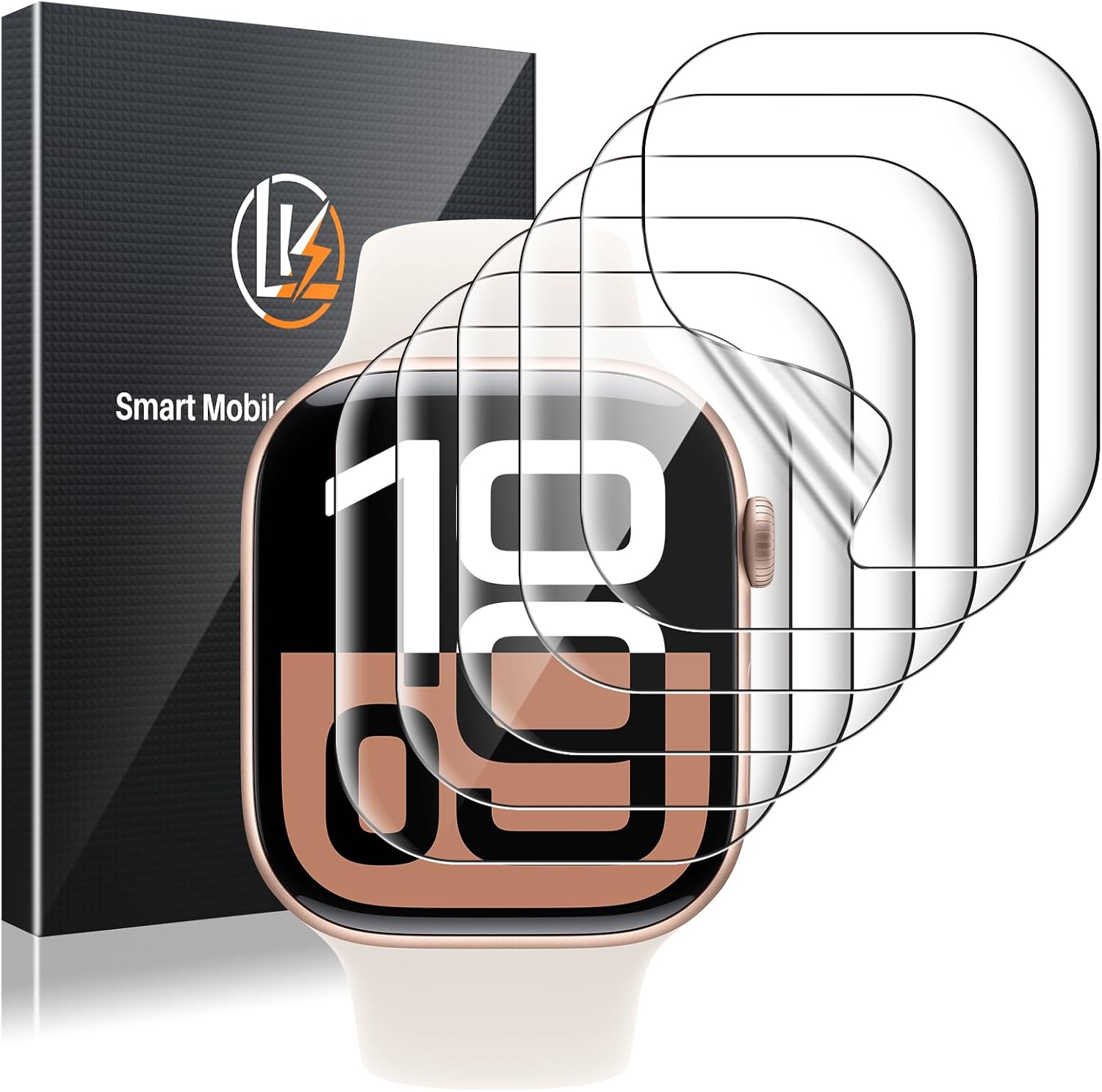 LK 6 Pack for Apple Watch Series 11/ Series 10 Screen Protector 42mm - Anti-Scratch...