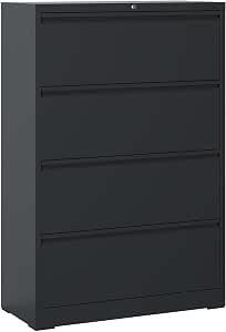 Lockable Steel File Cabinet with Printer Stand, Large Metal Filing Cabinet for Home Office...