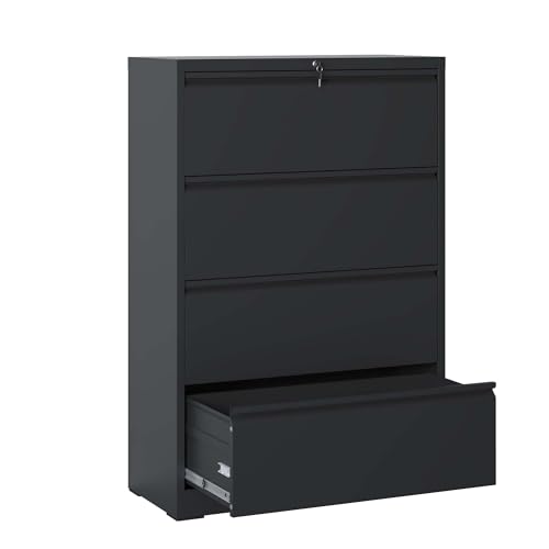 Lockable Steel File Cabinet with Printer Stand, Large Metal Filing Cabinet for Home Office... image