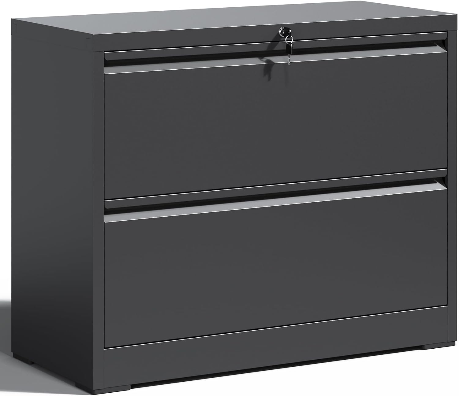 Locking File Cabinet with 2 Drawer Heavy Duty Large Metal Filing Cabinets Home Office Black...