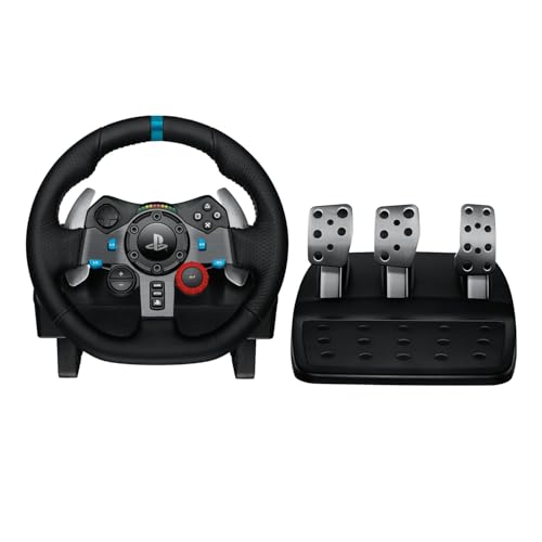 Logitech G29 Driving Force Racing Wheel and Floor Pedals, Real Force Feedback, Leather...