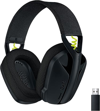 Logitech G435 Lightspeed & Bluetooth Wireless Gaming Headset - Lightweight Over-Ear...