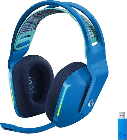 Logitech G733 Lightspeed Wireless Gaming Headset with Suspension Headband, LIGHTSYNC RGB...