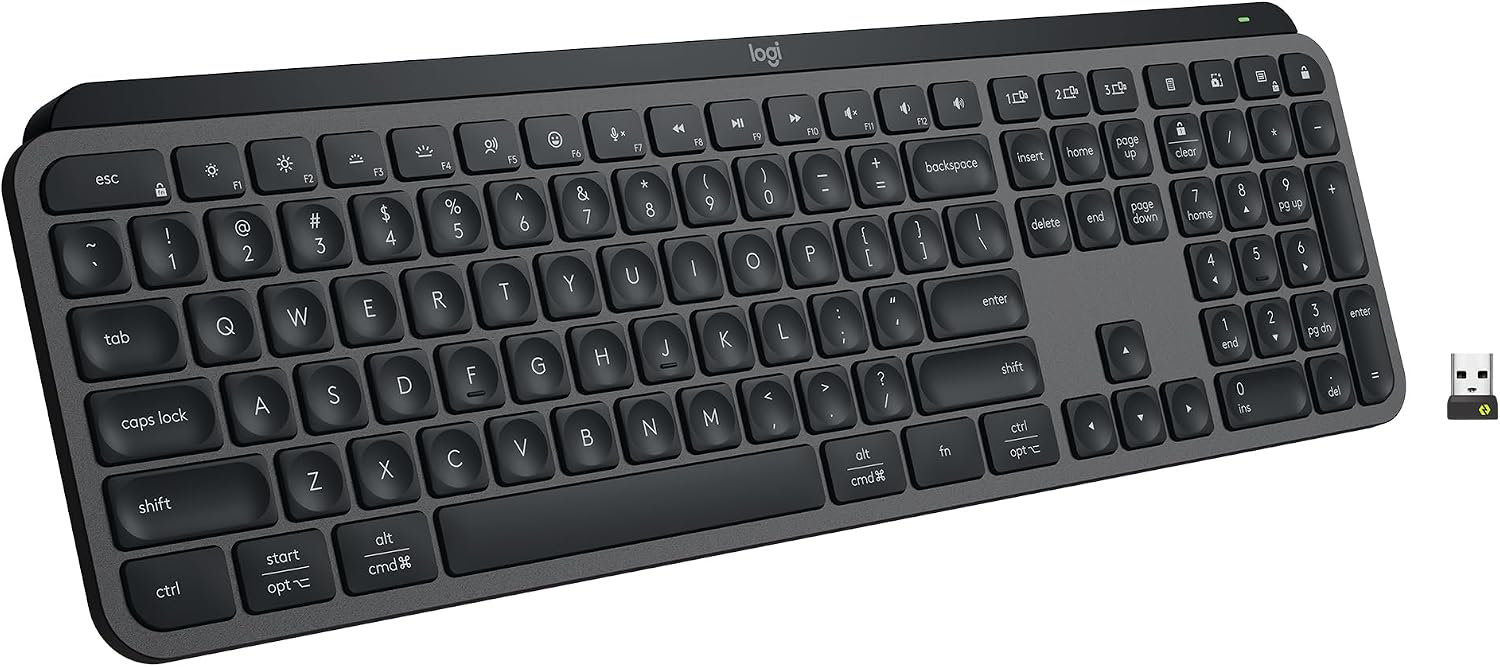 Logitech MX Keys S Wireless Keyboard, Low Profile, Fluid Precise Quiet Typing, Programmable...