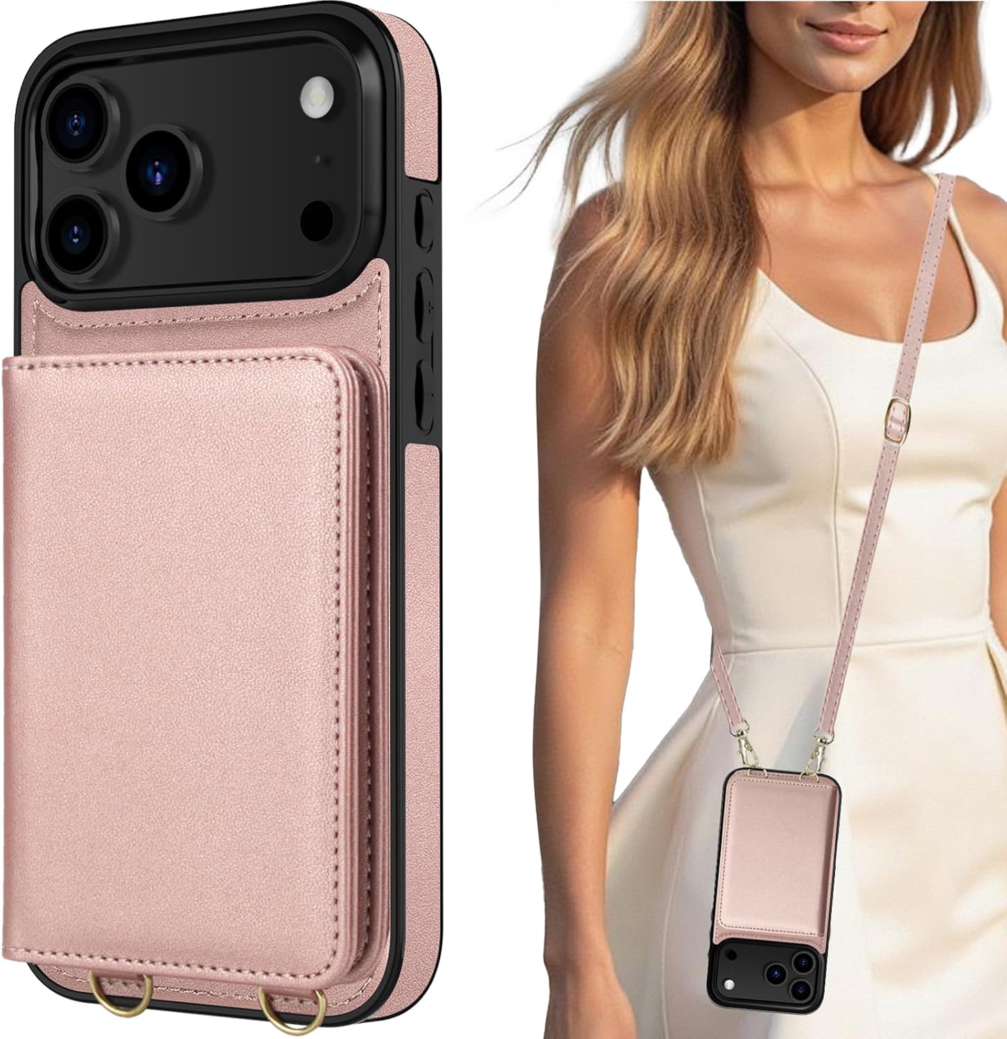 LOHASIC Wallet Case for iPhone 17 Pro (6.3") ONLY, Detachable Crossbody Strap & Wrist... image