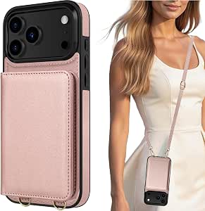LOHASIC Wallet Case for iPhone 17 Pro (6.3") ONLY, Detachable Crossbody Strap & Wrist... image