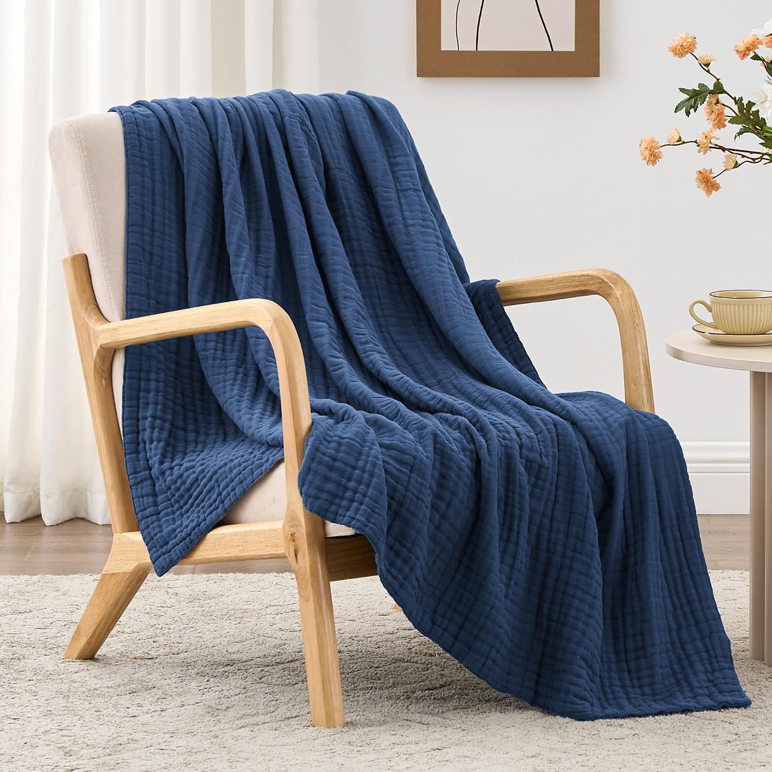 Love's cabin 100% Cotton Muslin Blanket, 6 Layer Lightweight Breathable Gauze Throw Blanket...