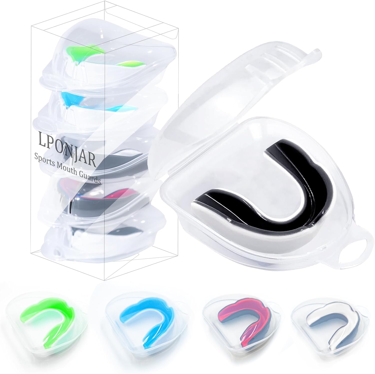 LPONJAR 5 Pack Toddler Kids Youth Moldable Sports Mouth Guard with Case | Mouthguard for...