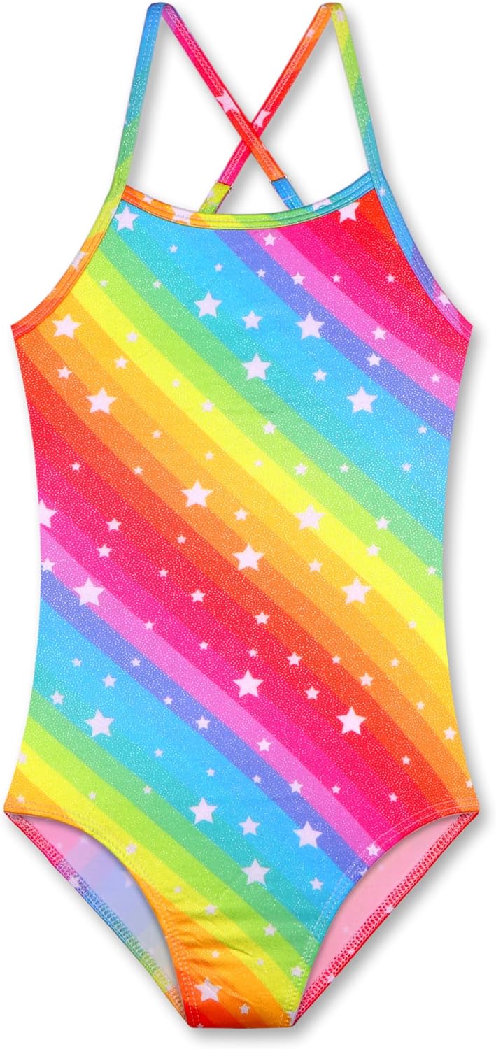 LUOUSE Swimwear for Girls Swimsuits Quick Dry Cross-Back Adjustable Strap Bathing Suit for...