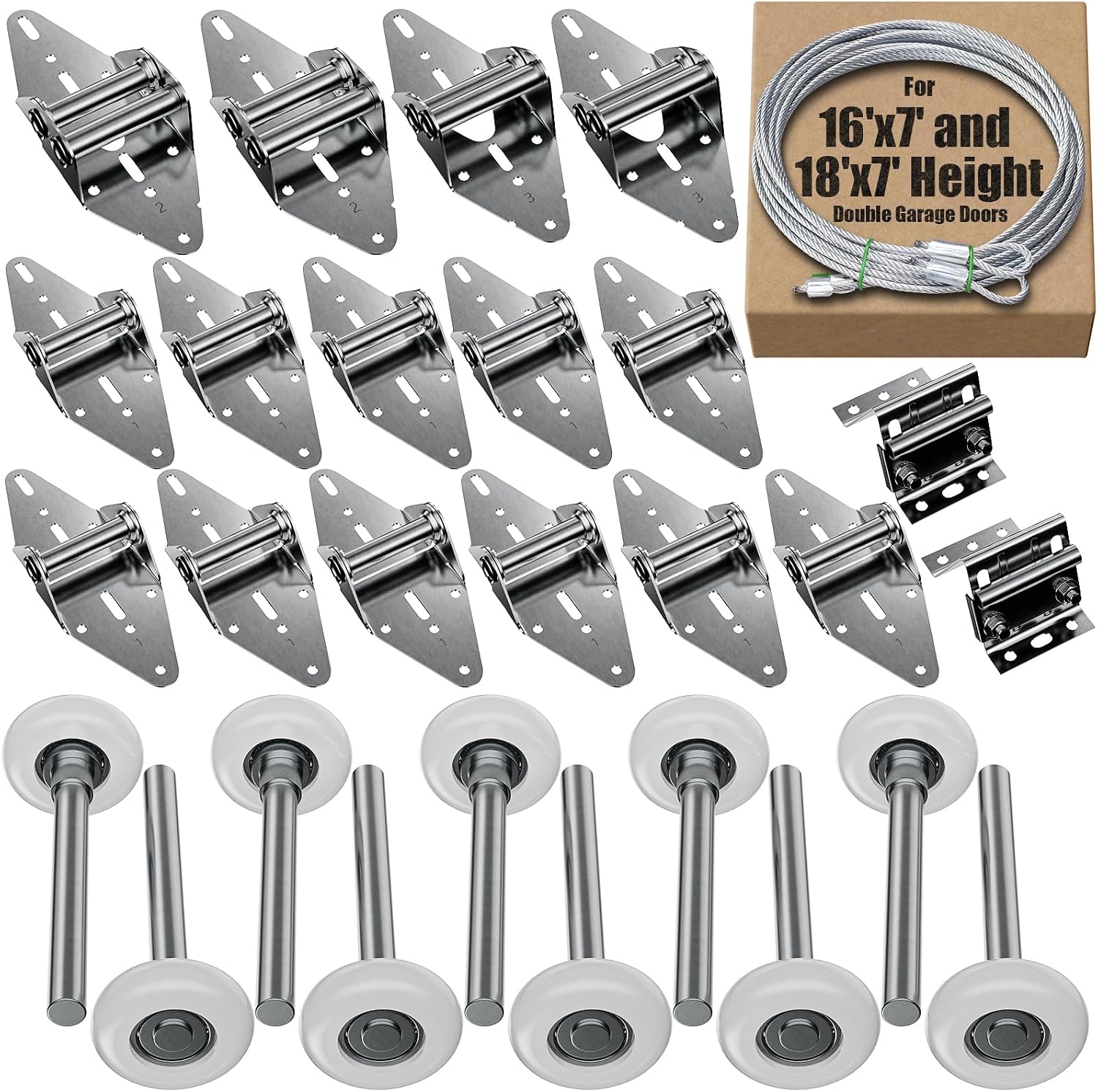Luxbaro Garage Door Hardware Kit for 16'x7' and 18'x7' Height Double Garage Doors, Garage...