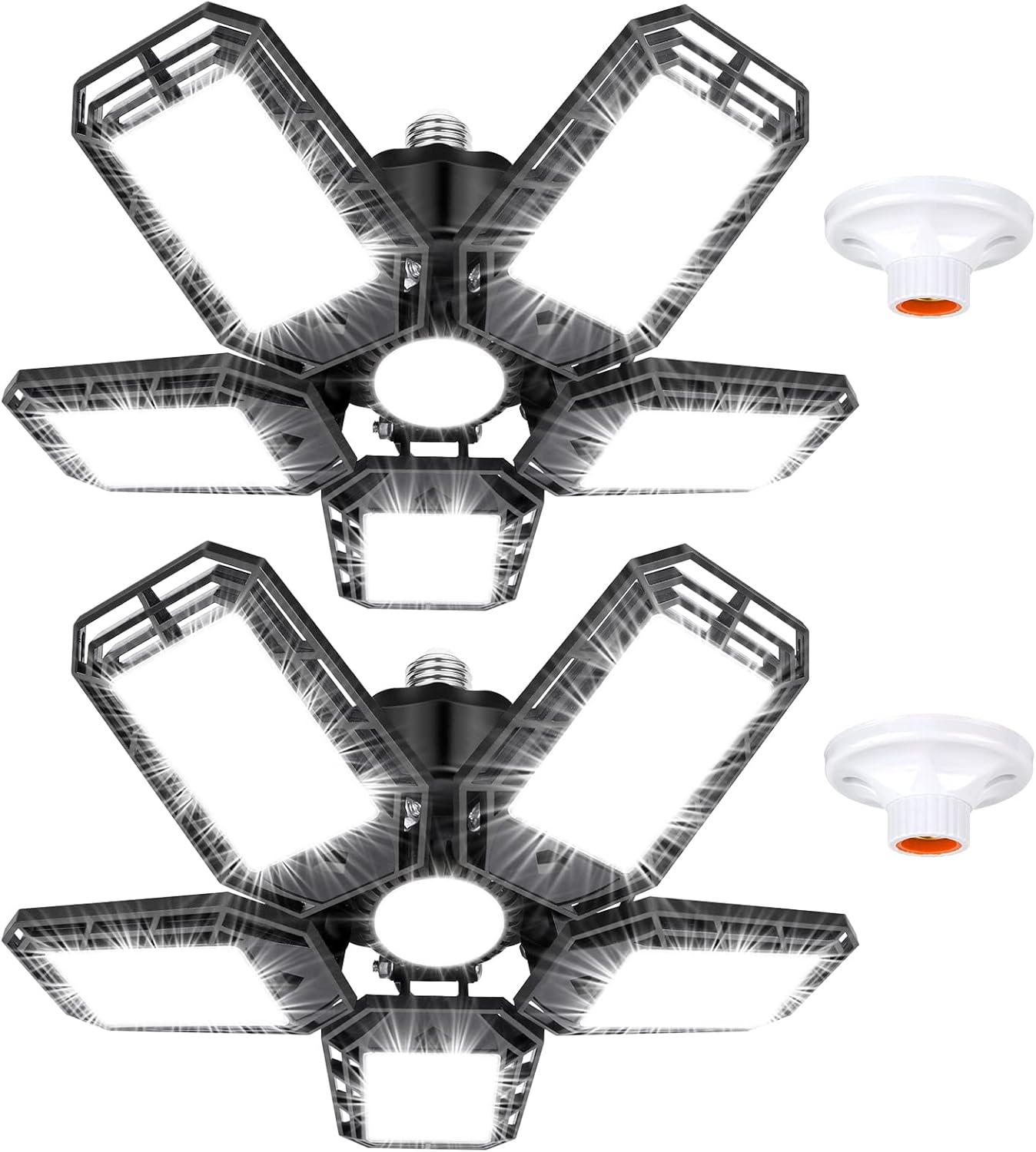 Luyata LED Garage Lights 2 Pack, Ceiling LED Shop Light 180W 18000LM 6500K Screw in Led...
