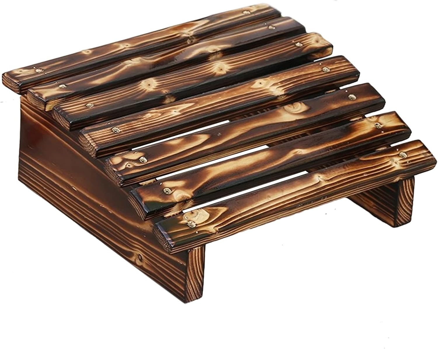 LXLA Brown Tilt Ergonomic Foot Rest Wood, Under Office Desk Feet Support Stool, Next to The...