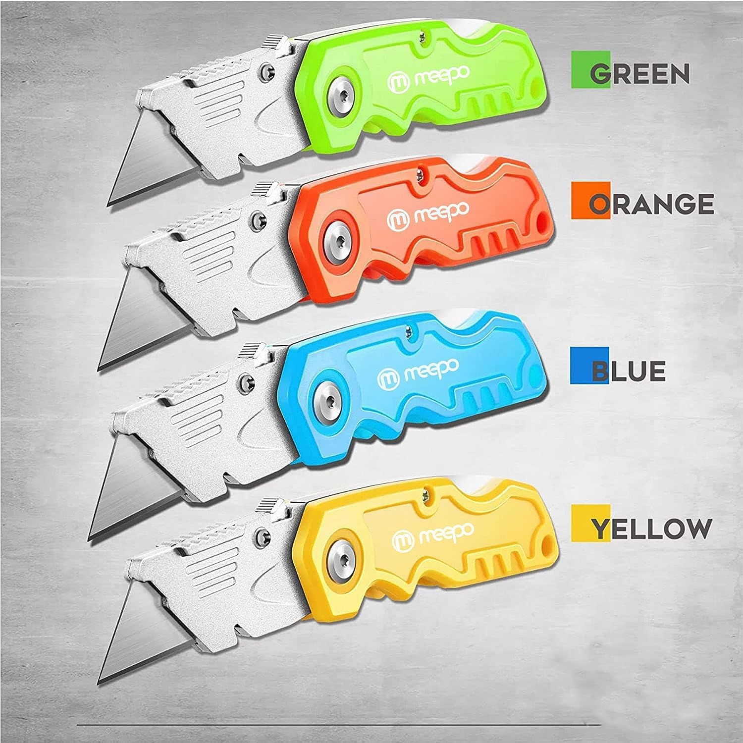 M MEEPO Box Cutter, 20-Pack Tough Folding Box Cutter Bulk for Heavy Duty Purpose, Razor... image