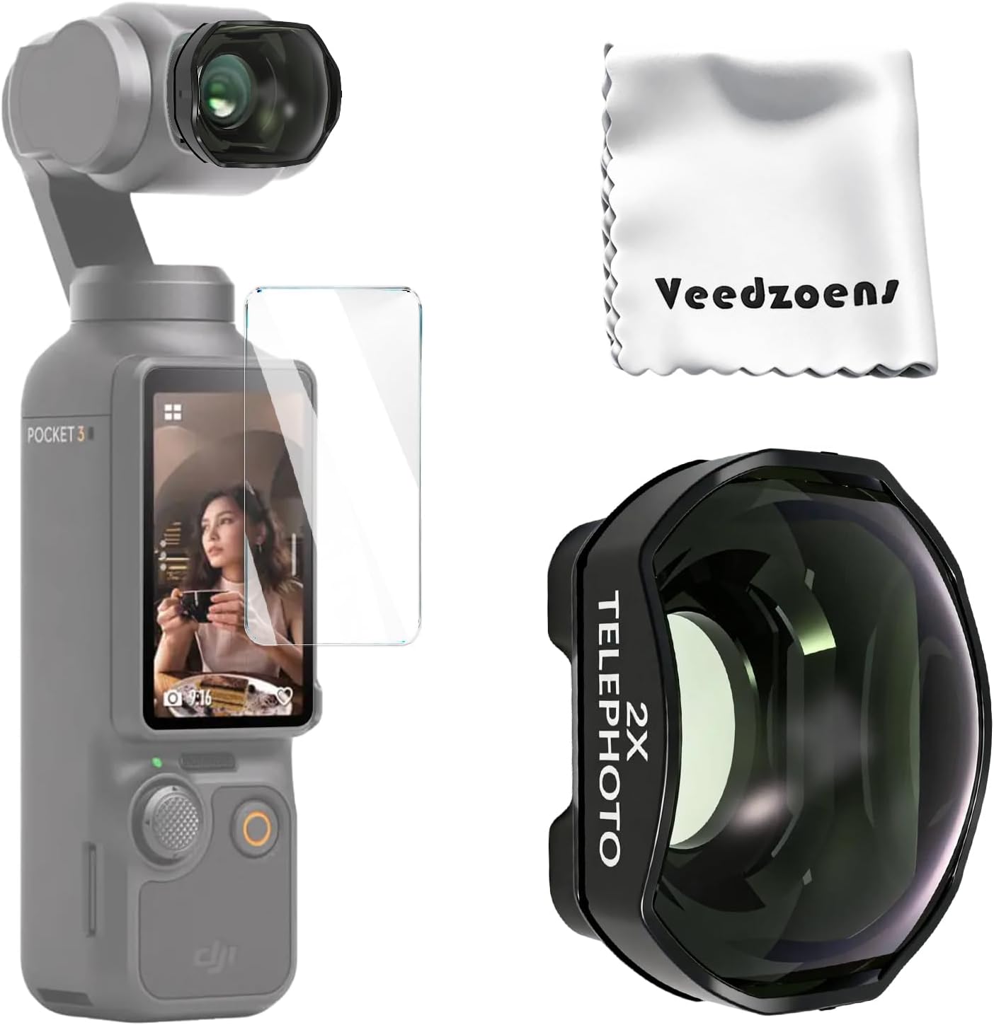 Magnetic 2X Telephoto Lens for DJI Osmo Pocket 3 Pocket 4, Multi-Layer Coated Optical Glass...