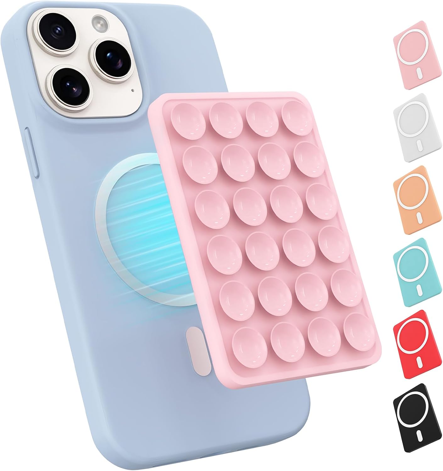Magnetic Suction Phone Mount for MagSafe Case,Silicone Sticky Phone Grip Holder for...
