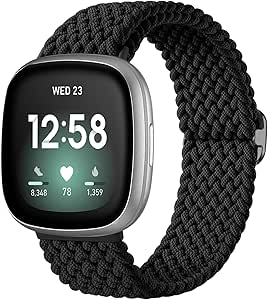 Maledan Braided Stretchy Band Compatible for Fitbit Sense/Versa 3/4 and Sense 2, Soft...