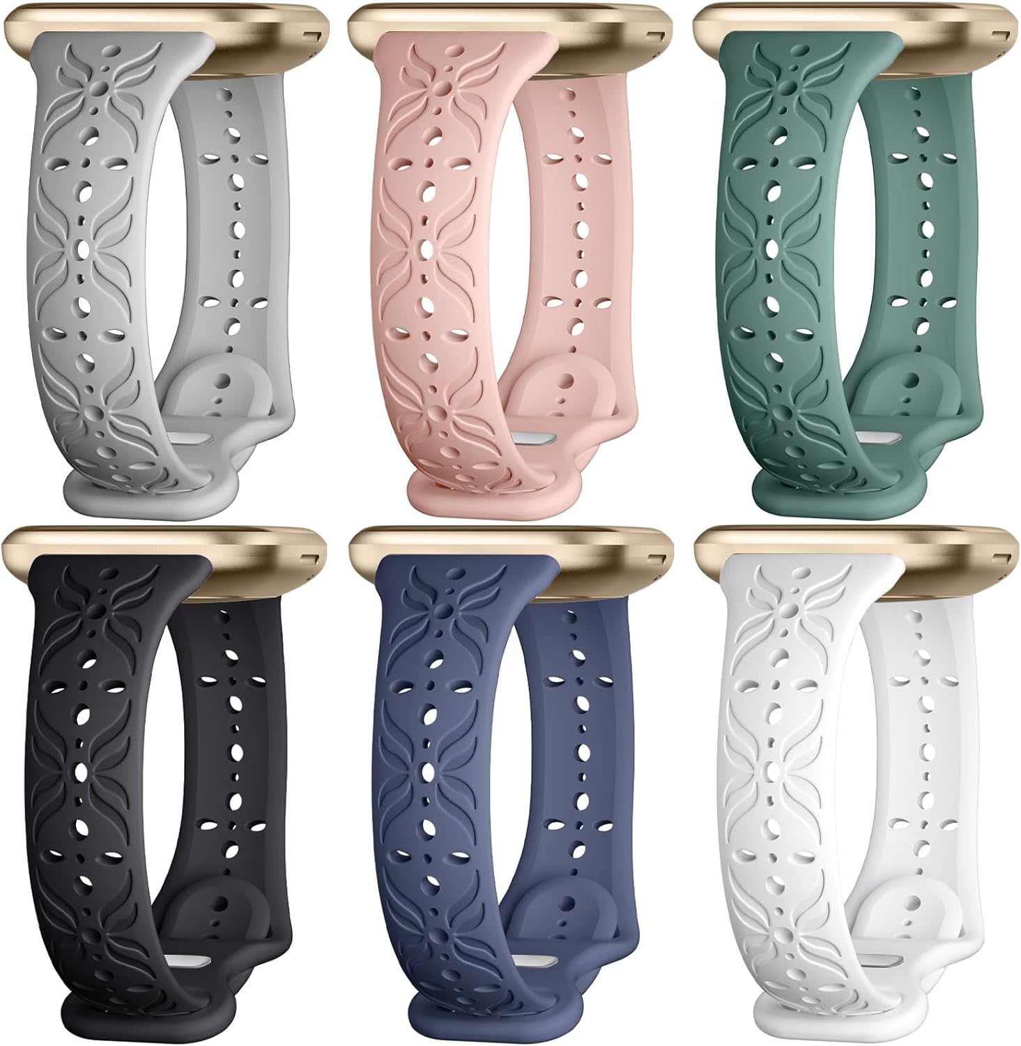 Maledan Slim Pattern Bands Compatible for Fitbit Sense/Versa 3/Versa 4/Sense 2 Bands Women...