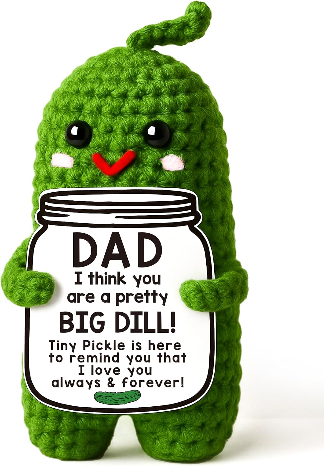 MAMAGIFTREE Fathers Day Dad Birthday Gifts from Daughter or Son,Handmade Crochet Pickle -I...