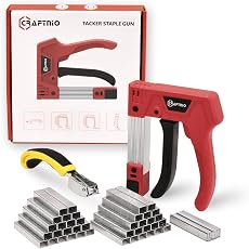 Manual Light Duty Staple Gun with 600 Staples, Upholstery Stapler for Wood, Fabric, Crafts &...