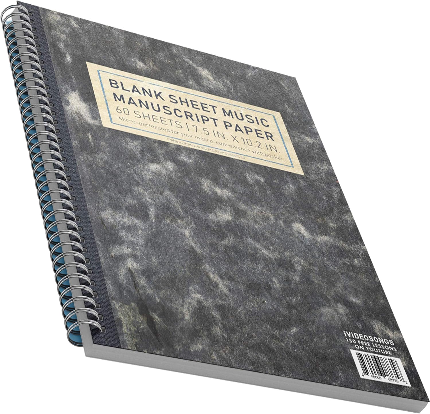 Manuscript Paper Notebook Black • 12 Staff per Page Blank Sheet Music Notebook • 120...