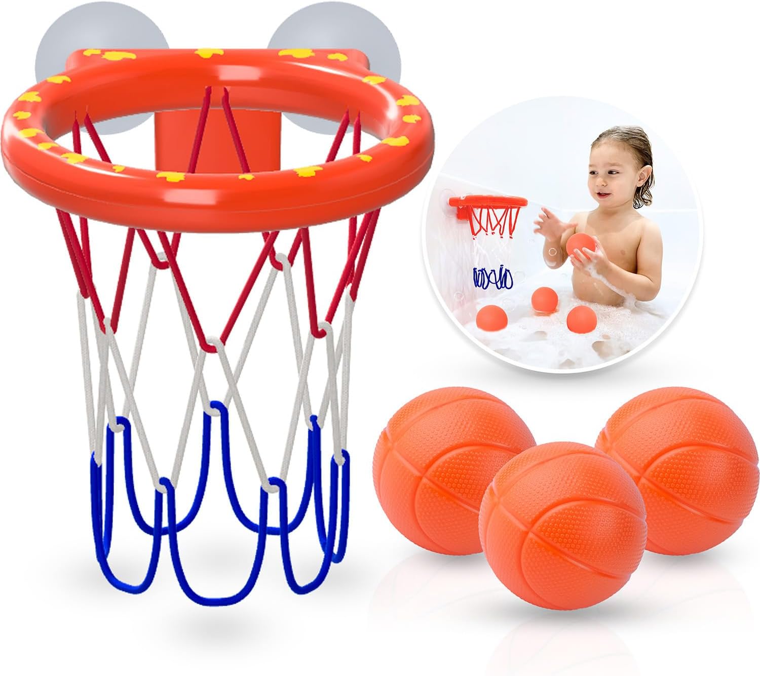 MARPPY Bath Toys - Bathtub Basketball Hoop for Kids Toddlers - Mold Free Bath Toys with...