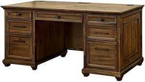 Martin Furniture Credenza Wood Office Desk Writing Table Storage Desk in Brown
