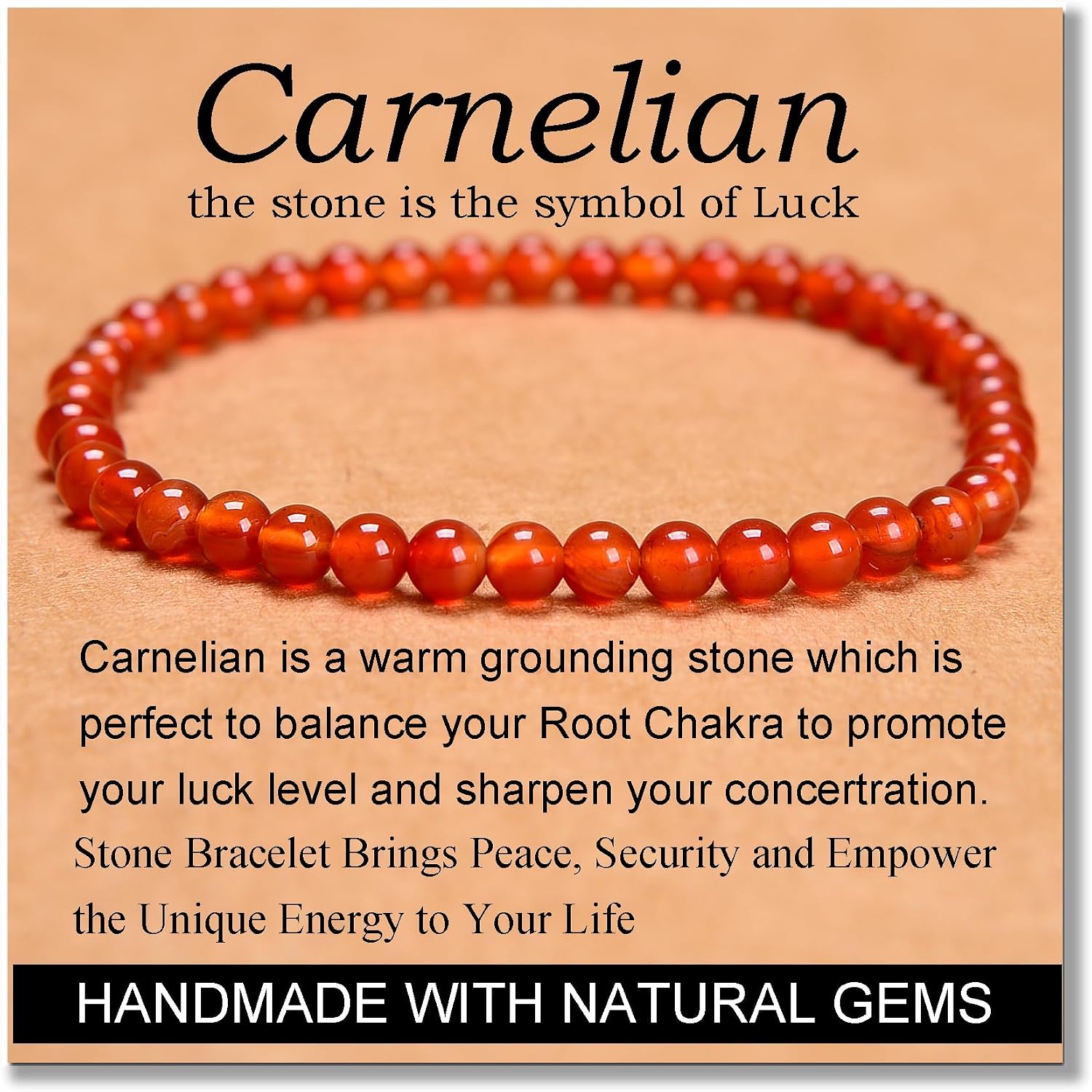 MASSIVE BEADS Handmade Yoga Stretch Elastic Bracelet Natural Stone Crystal Healing Power...