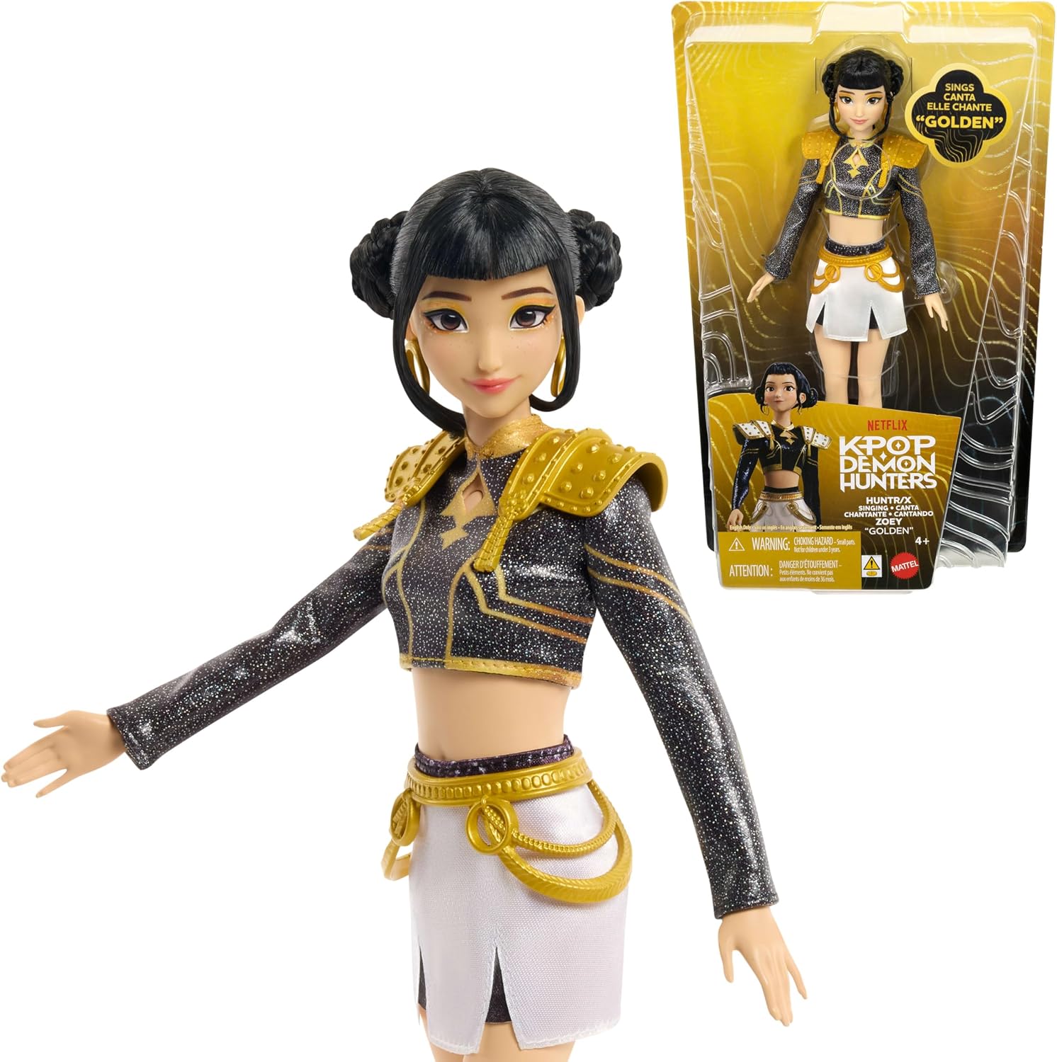 Mattel Kpop Demon Hunters HUNTR/X Zoey “Golden” Singing Doll in Removable Signature...