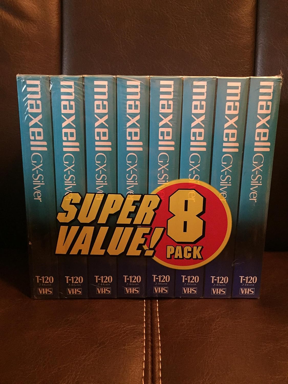 Maxell 214150 T120GX/8PK VHS Cassette Standard Grade T-120, 6 Hour - 8 Pack