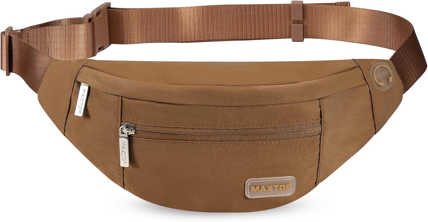 MAXTOP Large Crossbody Fanny Pack with 4-Zipper Pockets,Gifts for Enjoy Sports Festival...