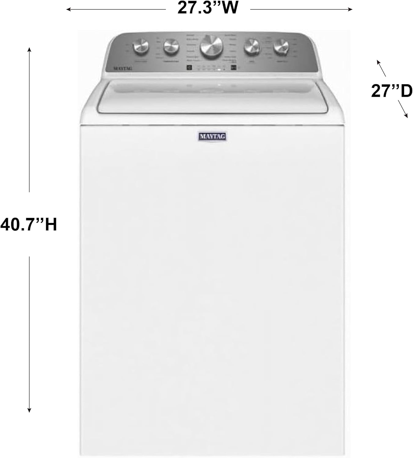 Maytag MVW5035MW 28 Inch Top Load Washer with 4.5 cu ft. Capacity, 11 Wash Cycles, 770 RPM...