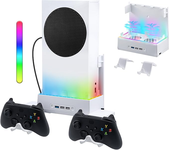 Mcbazel Wall Mount for Xbox Series S, Wall Mount Kit Accessories with Dual Cooling Fans &...