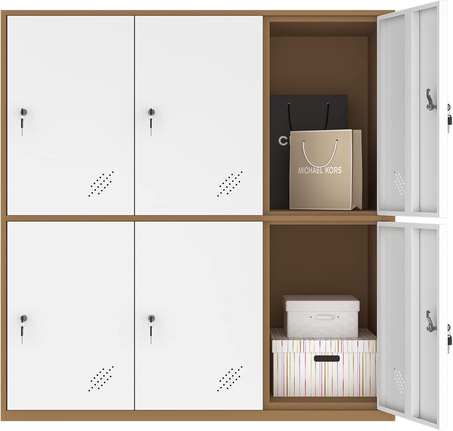 MECOLOR-Steel Office Locker Cabinet with Keys, School and Home Storage Locker...