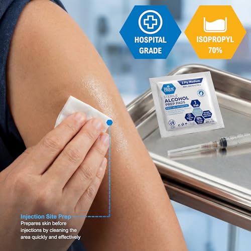 MED PRIDE Sterile Alcohol Prep Pads, Antiseptic, 70% Isopropyl, Individually Wrapped... image