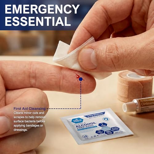 MED PRIDE Sterile Alcohol Prep Pads, Antiseptic, 70% Isopropyl, Individually Wrapped... image
