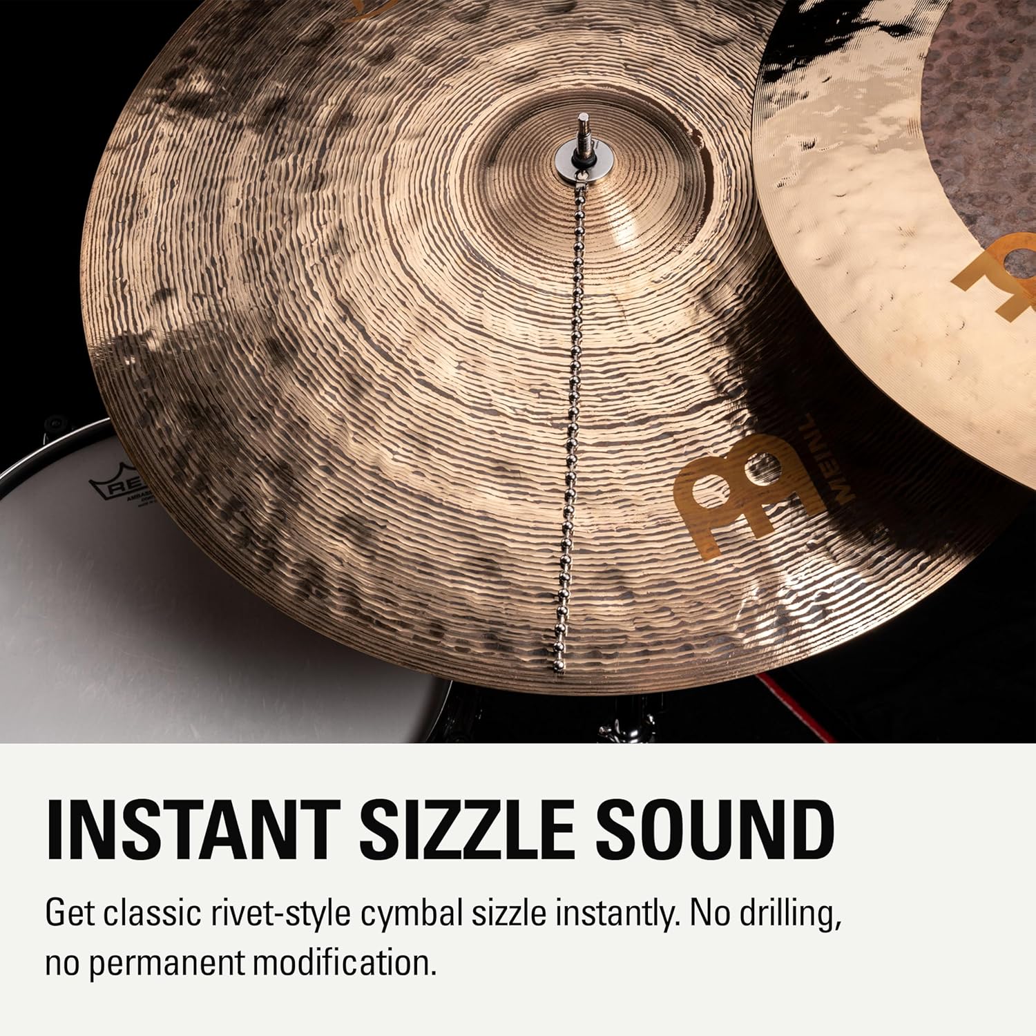 Meinl Cymbals Heavy Bacon Cymbal Sizzler Chain for Ride, Crash and China — No Holes or... image