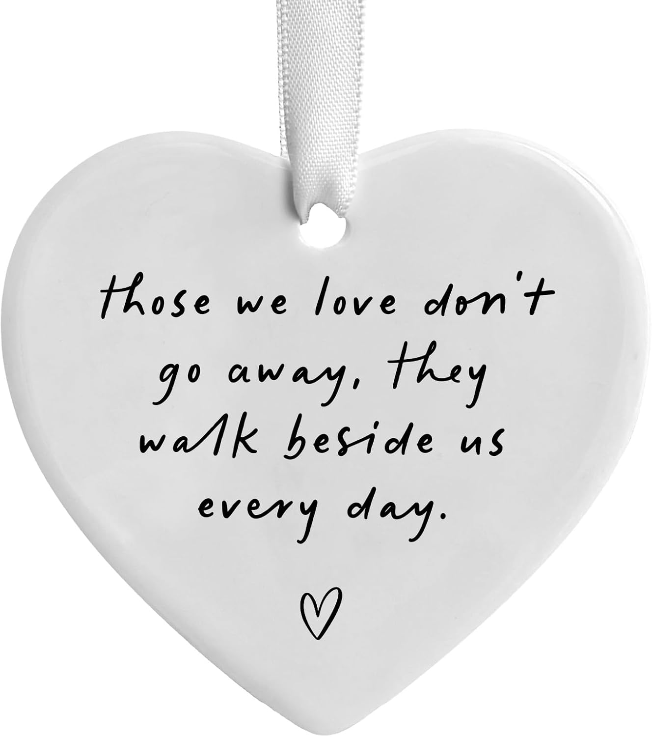 Memorial Ornament Sympathy Gift for Loss of Loved One, Ceramic Heart Remembrance Keepsake...