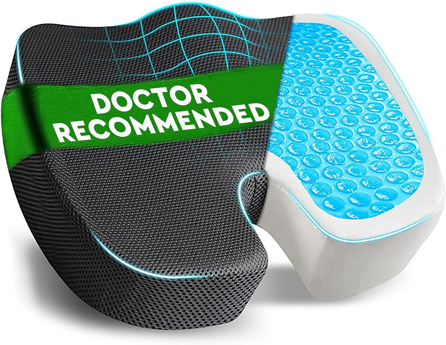Memory Foam Seat Cushion - Doctor Recommended Office & Car Seat Cushion - U-Shaped Design...