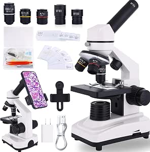 Microscope for Adults & Kids, 40X-2500X High-Power Compound Microscope for Students, School...