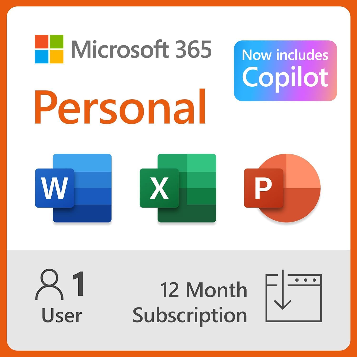 Microsoft 365 Personal | Renewal 12-Month Subscription | 1 Person | Office Word, Excel...