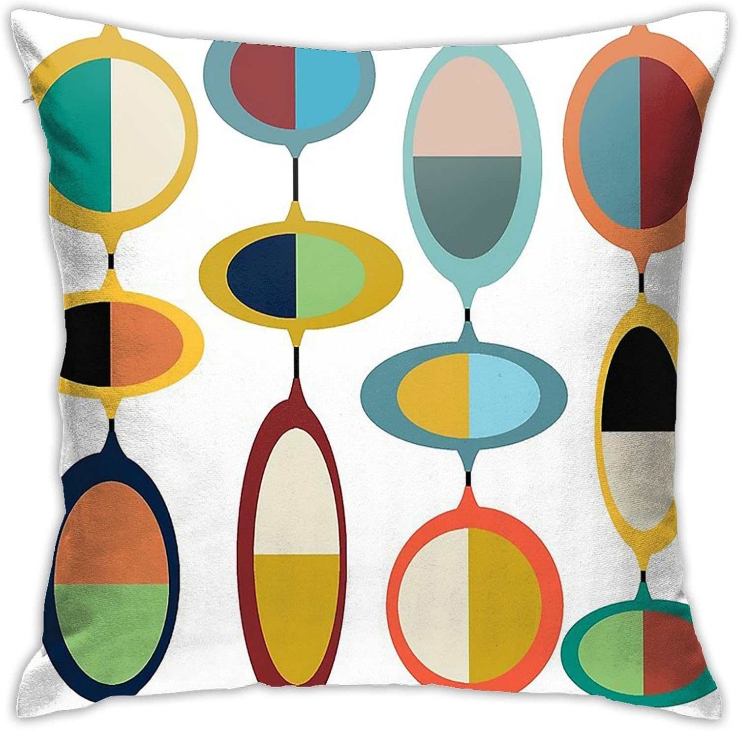 Mid Century Modern Square Pillow Case Throw Pillow Covers Decorative Pillowcase Cushion...