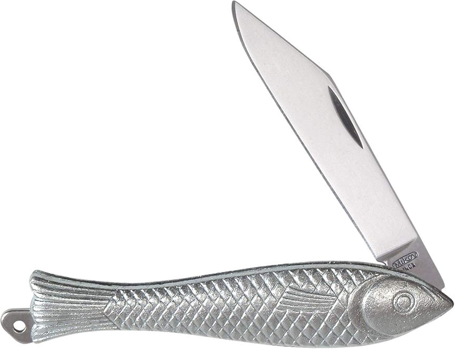 Mikov Classic Silver Fish Knife - Iconic Small Pocket Knife for EDC - 420 Stainless Steel...