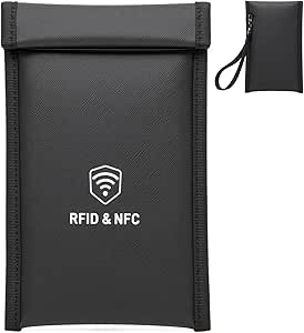 Military Grade Faraday Bags for Phones [5G/Bluetooth/WiFi/GPS] Signal Blocker, Fireproof...