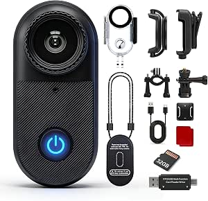 Mini Body Camera with 32GB, Magnetic Body Cam with 10M Waterproof Case, 130° Wide Angle...