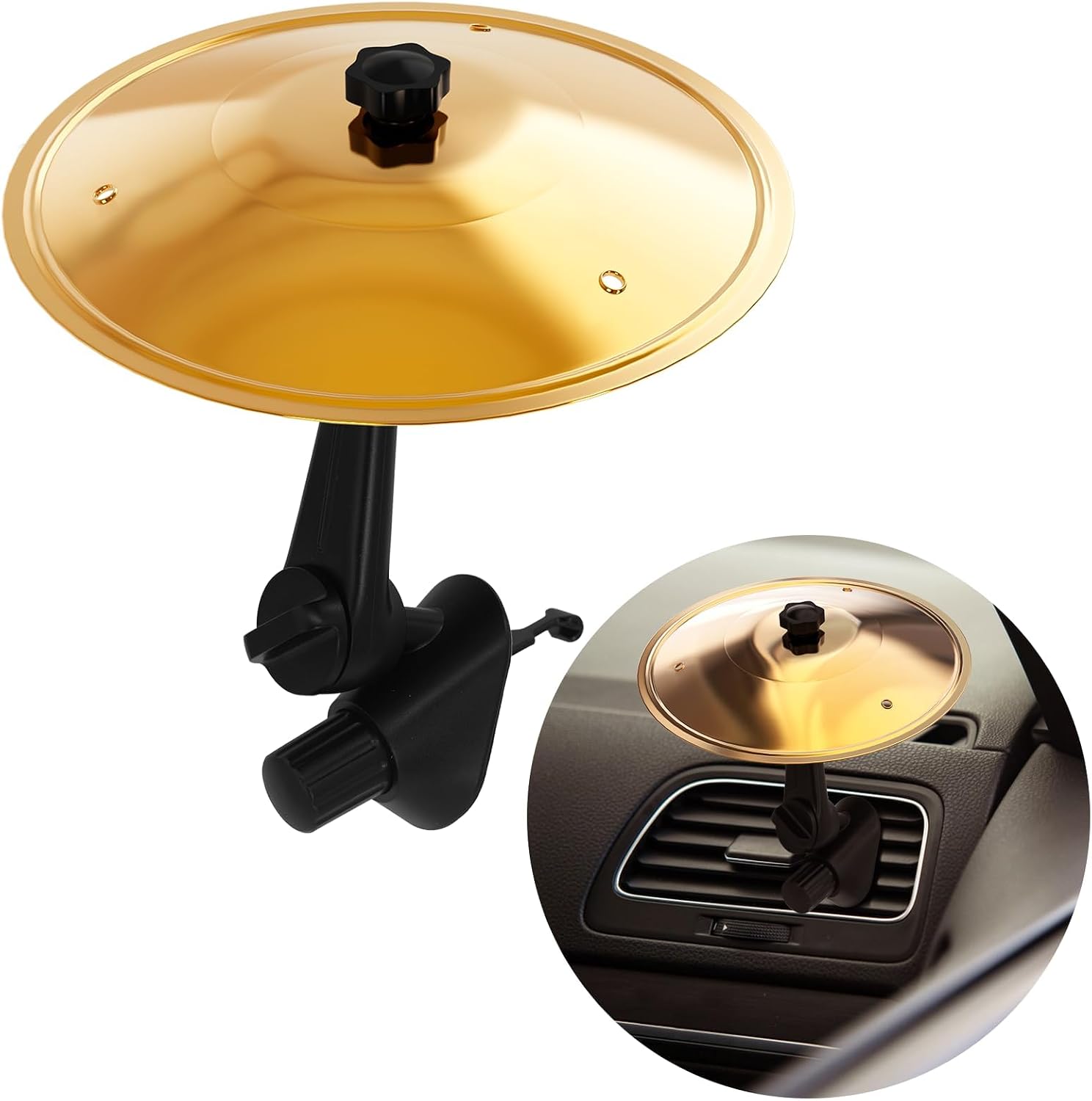 Mini Drum Crash Cymba Car Cymbal, Car Cymbal Air Vent for Car Dashboard - Drummers & Music...