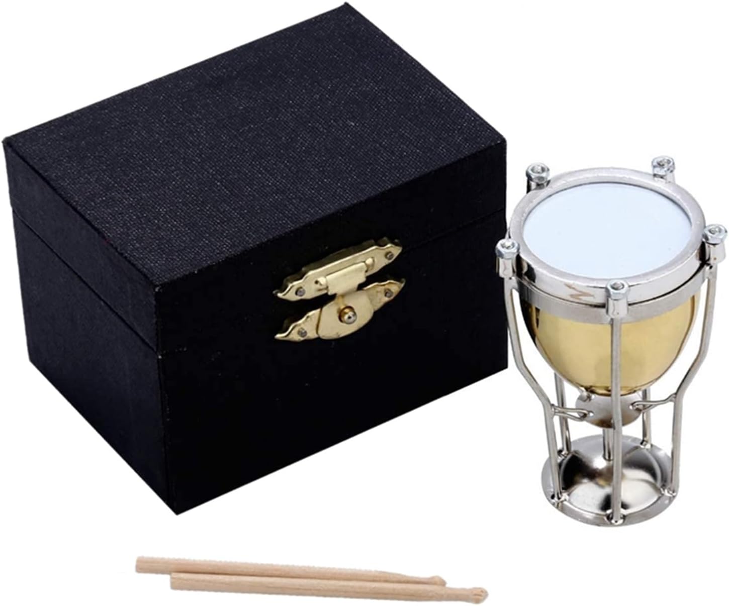 Miniature Timpani with Case Mini Timpani Miniature Model Ornament Decorative Musical...