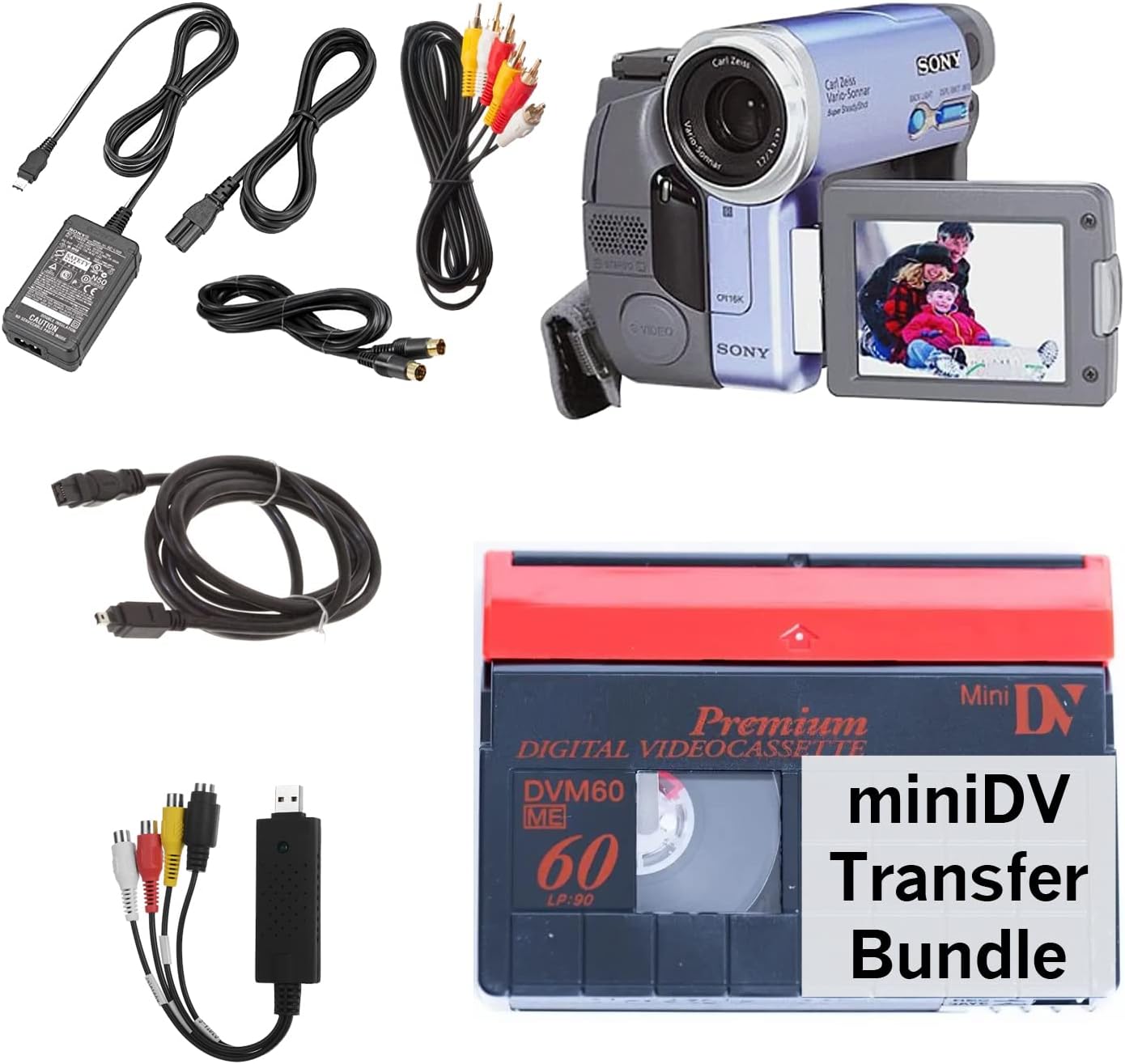 miniDV Player Transfer Bundle for Digitizing miniDV tapes, Includes mini DV camcorder and...